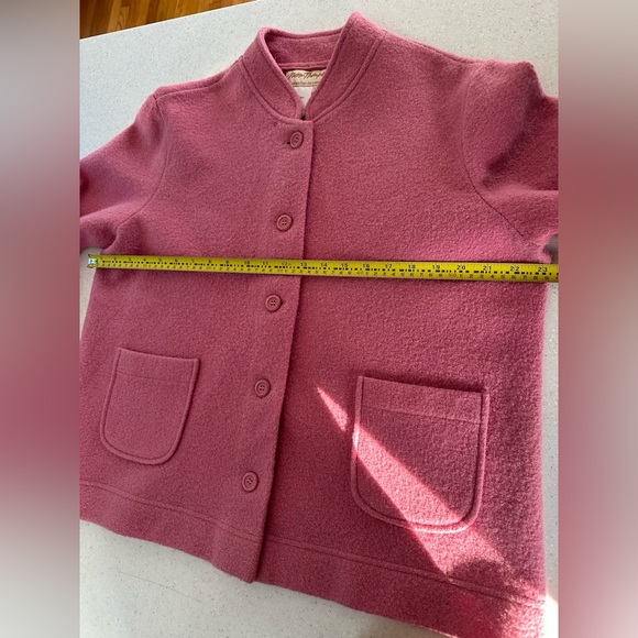 Norm Thompson 100% Wool Light Pink Button Up Sweater Jacket. Front Pockets - Picture 13 of 15